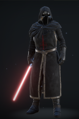 Needs the kylo helmet and lightsaber mods from the modding discord.

CharacterProfiles=(Name=INVTEXT("Cosplay SW - Kylo Ren"),GearCustomization=(Wearables=((ID=26,Colors=(23,23)),(ID=16,Colors=(9,9)),(ID=5,Colors=(9,9)),(Colors=(9,9)),(ID=34,Colors=(9,9)),(ID=10,Colors=(0,9)),(ID=8,Colors=(10,9)),(ID=13,Colors=(9,9)),(ID=8,Colors=(10,10))),Equipment=((ID=2,Colors=(43,0,3),Parts=(2,0,0)),(),())),AppearanceCustomization=(Emblem=43,EmblemColors=(43,45),MetalRoughnessScale=34,MetalTint=2,Age=0,Voice=7,VoicePitch=254,bIsFemale=False,Fat=0,Skinny=74,Strong=114,SkinColor=7,Face=1,EyeColor=9,HairColor=16,Hair=9,FacialHair=0,Eyebrows=0),FaceCustomization=(Translate=(2800,2707,9444,4942,4554,4943,11908,4824,4563,4805,9600,11929,1239,1222,24005,20136,20149,10277,30529,30556,12001,5883,6713,6692,9741,8082,22085,6563,12028,29436,29409,5216,5245,4284,4257,2707,2698,4313,4292,30449,12349,3953,3475,30444,12320,3948,3466,22683,22658),Rotate=(4269,7912,24675,25200,16482,24909,22032,19378,17243,18443,24214,21933,12616,12917,1802,4972,4177,20312,20509,21408,14482,21383,5844,5353,21002,28506,1275,8242,15147,7351,7942,18139,17634,11955,11530,23397,22616,7179,8114,22028,2764,8342,14564,21937,2289,8999,15065,11265,12220),Scale=(1640,3752,7782,7285,3948,7285,6193,2279,3948,2279,22372,6193,10010,10010,15963,25797,25797,8593,1095,1095,20302,8811,13474,13474,145,26548,27000,25419,20302,27259,27259,23805,23805,19309,19309,9882,9882,15629,15629,6412,523,26960,3206,6412,523,26960,3206,30408,30408)),SkillsCustomization=(Perks=133122))
